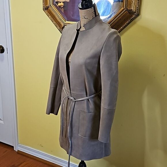 H & M Tan long Jacket size 0 - Picture 3 of 11